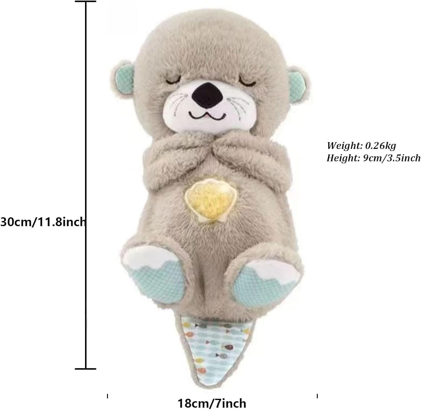 Soothing Snuggly Breathing Otter, Anxiety Relief Plush Infant Musical Soother with Music Lights & Rhythmic Breathing Motion for Music Sleep Companion