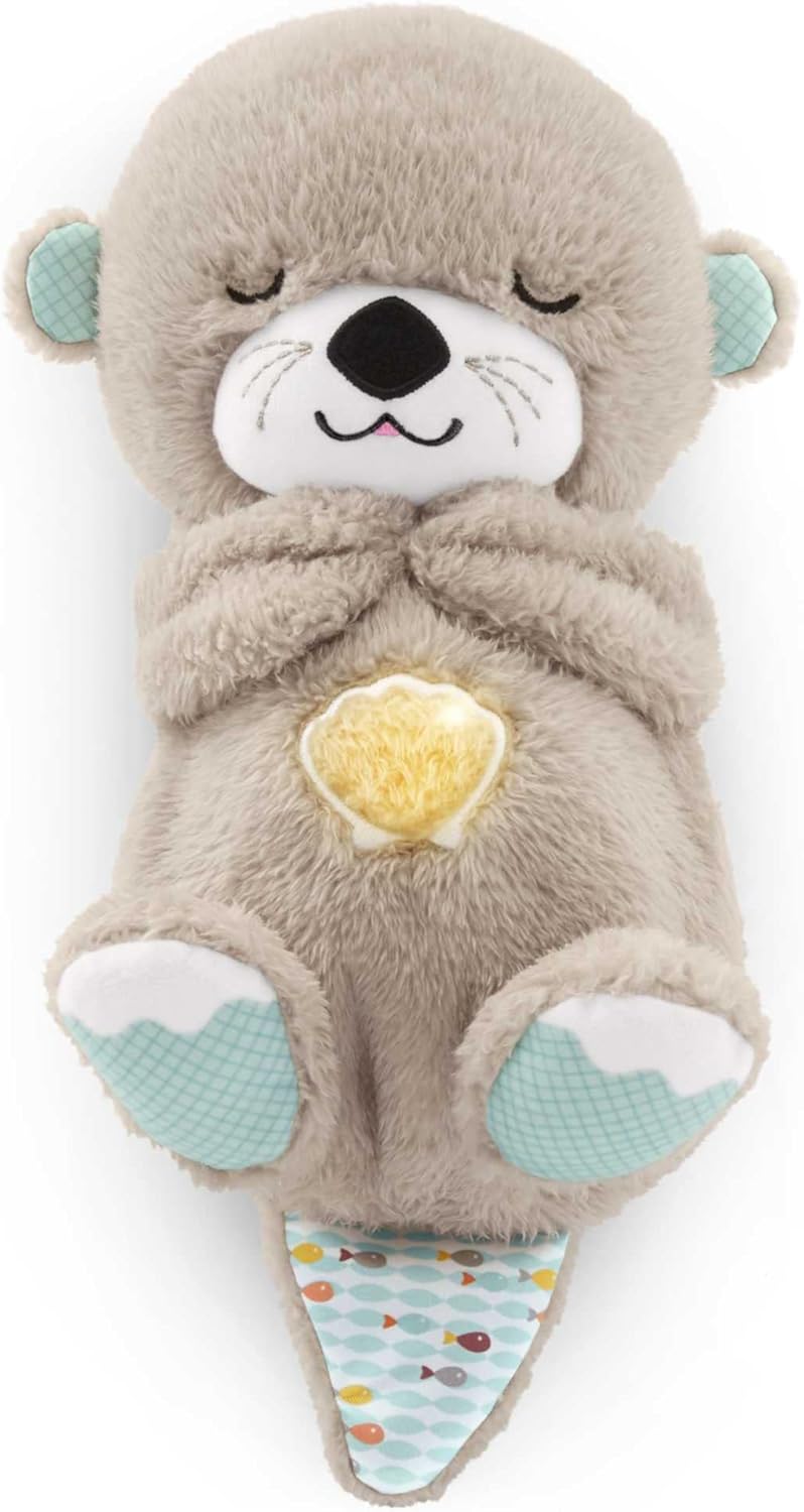 Soothing Snuggly Breathing Otter, Anxiety Relief Plush Infant Musical Soother with Music Lights & Rhythmic Breathing Motion for Music Sleep Companion