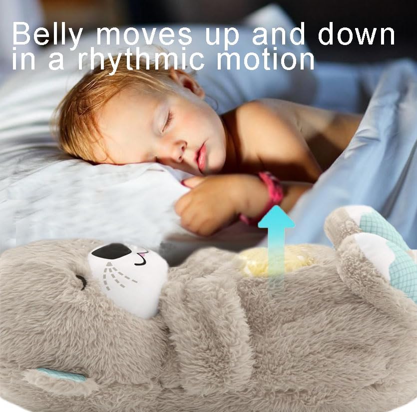 Soothing Snuggly Breathing Otter, Anxiety Relief Plush Infant Musical Soother with Music Lights & Rhythmic Breathing Motion for Music Sleep Companion