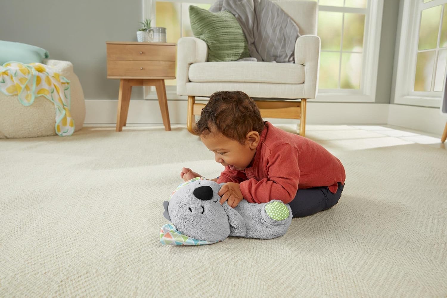 Soothing Snuggly Breathing Koala, Anxiety Relief Plush Infant Musical Soother with Music Lights & Rhythmic Breathing Motion for Music Sleep Companion