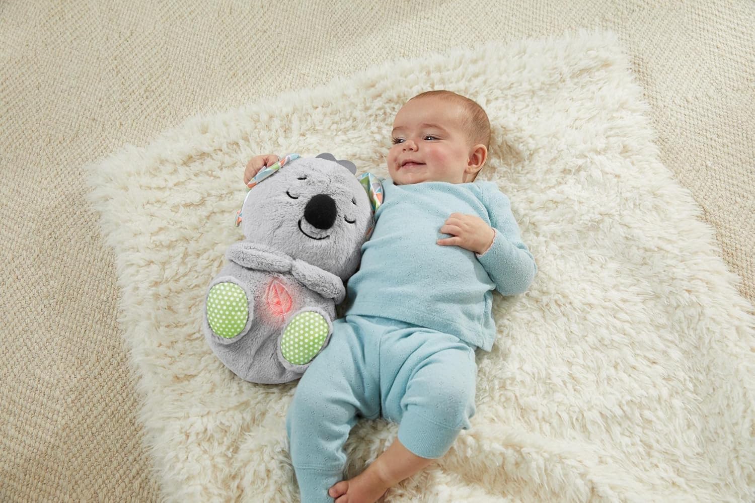 Soothing Snuggly Breathing Koala, Anxiety Relief Plush Infant Musical Soother with Music Lights & Rhythmic Breathing Motion for Music Sleep Companion