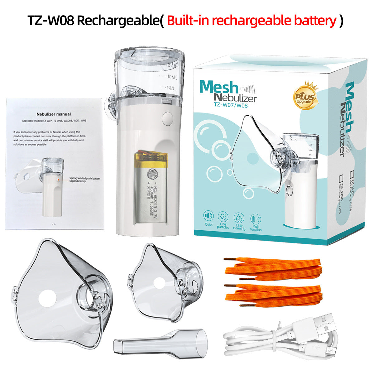 Ultrasonic Rechargeable Handheld Portable Mesh Nebulizer